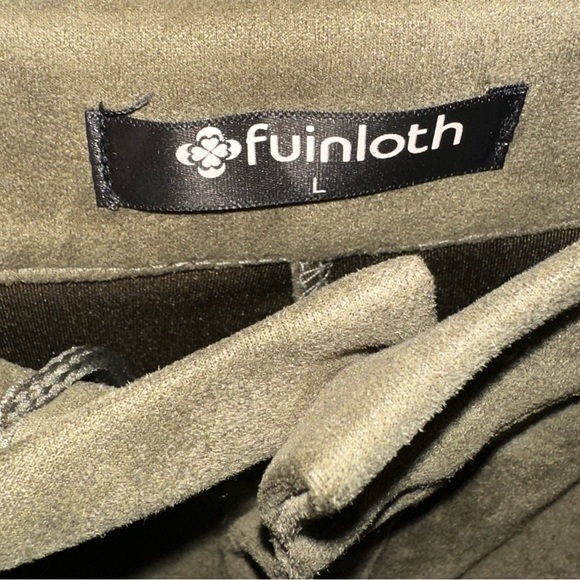 Olive Suede Button Up Skirt - Picture 4 of 4